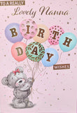 Nanna Birthday - Cute Bear With 8 Balloons