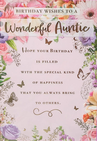 Auntie Birthday - Traditional Flowers Wonderful