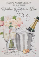 Brother & Sister In Law Anniversary - Champagne Bucket & Flowers