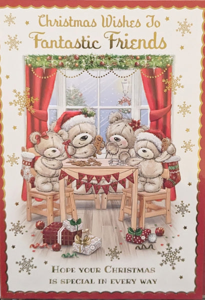 Friends Christmas - Cute Bears At Table