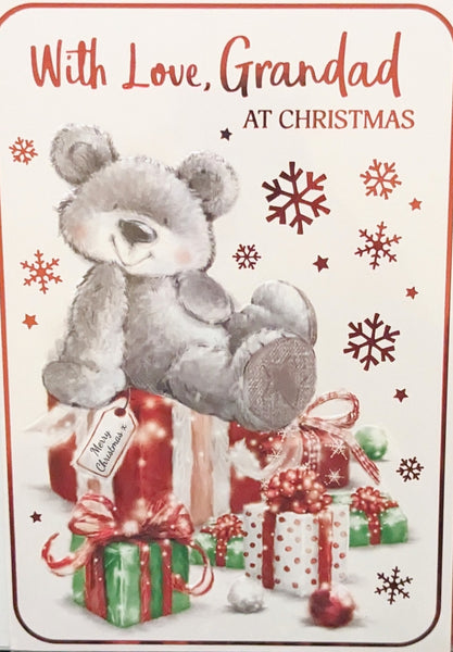 Grandad Christmas - Cute Bear On Boxes
