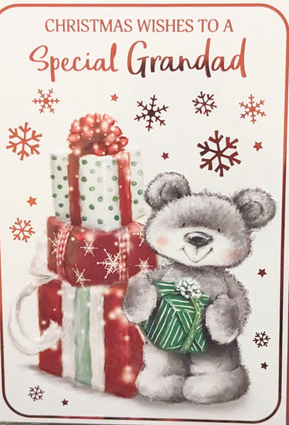Grandad Christmas - Cute Bear Holding Gift