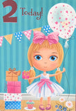 2 Girl Birthday - Girl With White Balloon