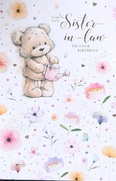 Sister In Law Birthday - Cute Bear With Watering Can