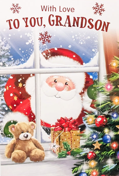 Grandson Christmas - Santa In Window