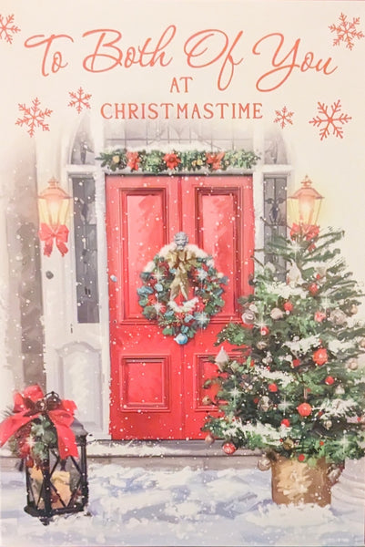 To Both Of You Christmas - Red Door With Wreath