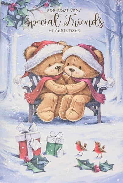 Friends Christmas - Cute Bears On Bench