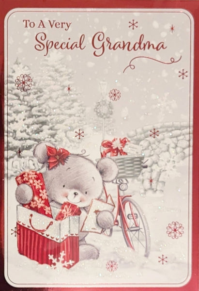 Grandma Christmas - Cute Bike & Gift Bag