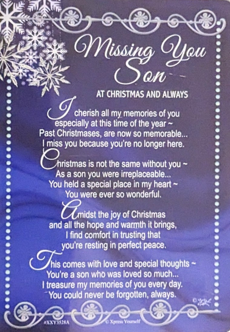 Son Christmas Grave Card - Blue – Cards Delights