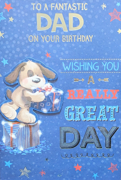 Dad Birthday - Large Cute Bear With Gift