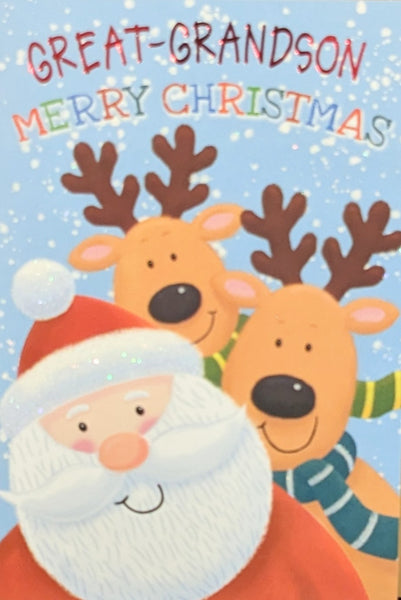 Great Grandson Christmas - Santa & Reindeers