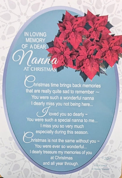 Nanna Christmas Grave Card