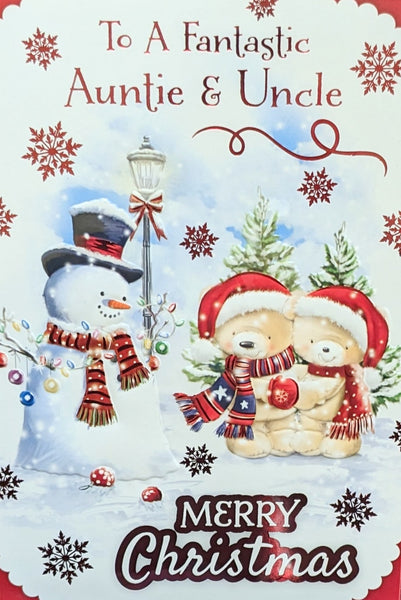 Auntie & Uncle Christmas - Cute Snowman Merry