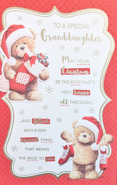 Granddaughter Christmas - Cute Bears & Words