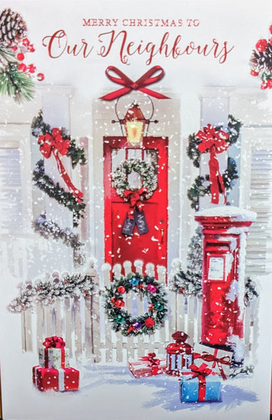 Neighbours Christmas - Traditional Red Door & Postbox