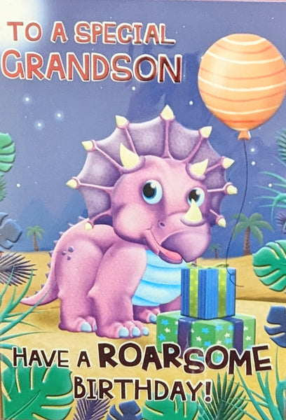 Grandson Birthday - Purple Dinosaur