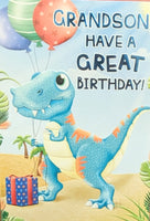 Grandson Birthday - Blue Dinosaur