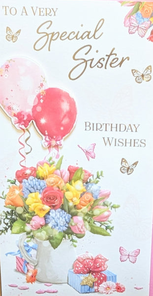 Sister Birthday - Slim Flowers & Balloons
