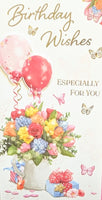 Open Female Birthday - Slim Flowers & Balloons
