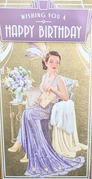 Open Female Birthday - Slim Art Deco