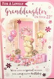 Granddaughter 21 Birthday - Large Cute Pink Door