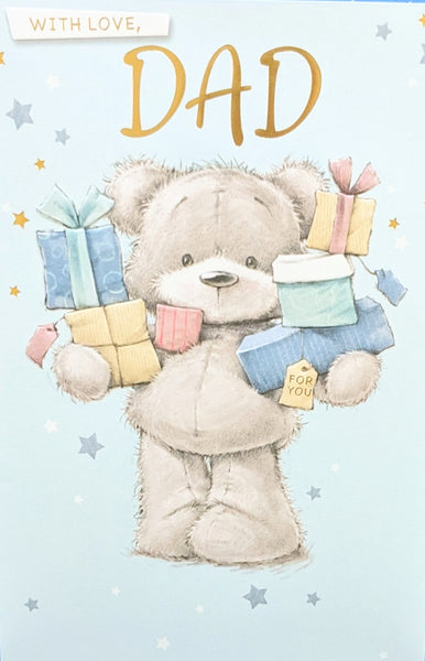 Dad Birthday - Cute Bear With Gifts