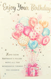 Open Female Birthday - Boxes & Balloons Enjoy