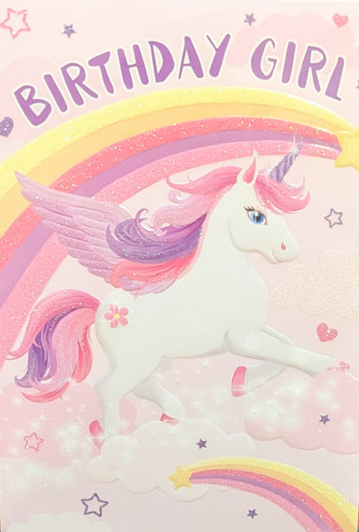 Open Female Birthday - Unicorn Facing Right