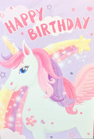 Open Female Birthday - Unicorn Facing Left