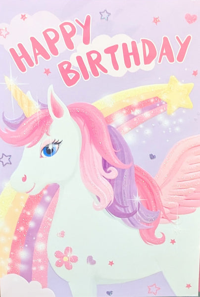 Open Female Birthday - Unicorn Facing Left