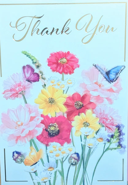 Thank You - Red & Yellow Flowers