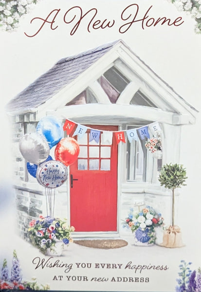 New Home - Red Door & Balloons