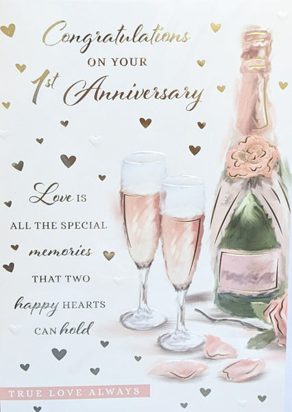 1st Anniversary - Champagne & Glasses