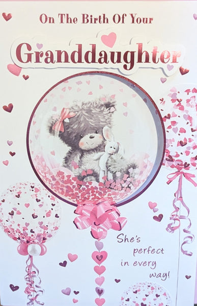 Birth of Your Granddaughter -  Cute Bear In Balloon