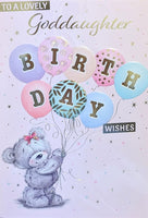 Goddaughter Birthday - Cute Bear With 8 Balloons