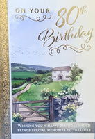 80 Birthday Male - Cottage & Gate