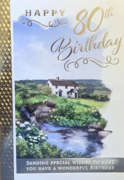 80 Birthday Male - Cottage & Stream