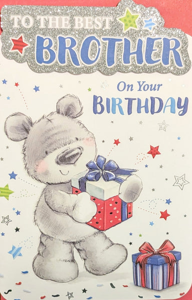 Brother Birthday - Platinum Cute Bear With Gift