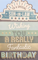Son In Law Birthday - Platinum Traditional Stripes