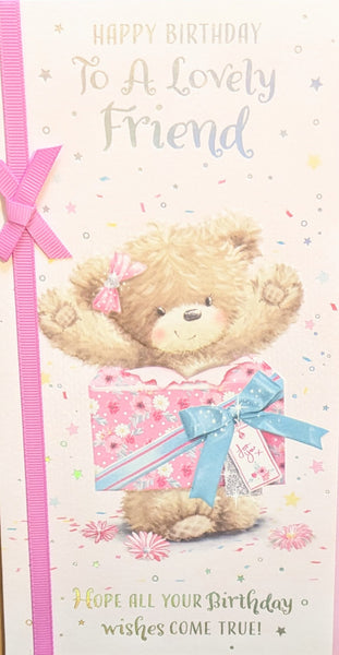 Friend Birthday - Slim Cute Bear In Gift Box