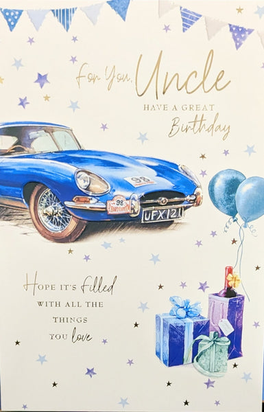 Uncle Birthday - Traditional Blue Car & Gifts