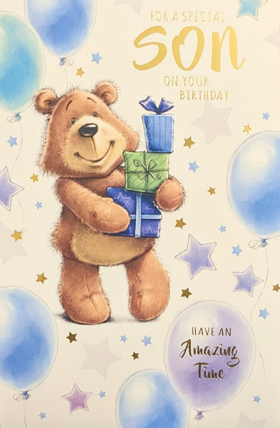 Son Birthday - Cute Gift Boxes & Balloons