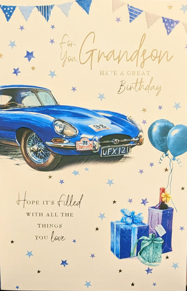 Grandson Birthday - Blue Car & Gifts