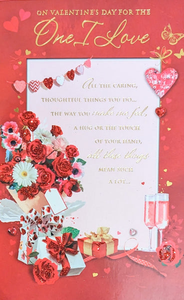 Valentine's One I Love - Traditional Flowers & Words
