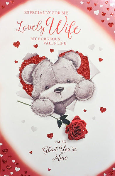 Valentine's Wife - Cute Bear With Rose