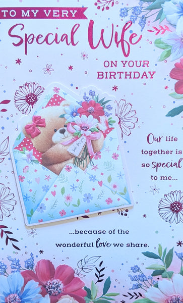 Wife Birthday - Large 8 Page Cute Envelope