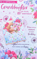 Granddaughter 21 Birthday - Large 8 Page Cute Envelope