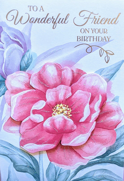 Friend Birthday - Big Pink Flower