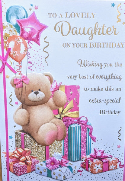Daughter Birthday - Large Cute Gift Boxes & Balloons