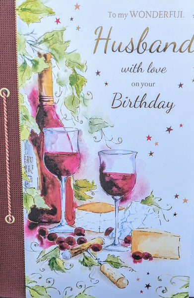 Husband Birthday - Traditional Wine Words